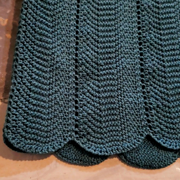 Wilfred Dark Green Crochet Boho tank top w scalloped hem - Picture 9 of 11